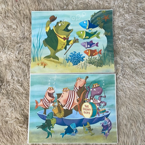 Bed Knobs and Broomsticks prints. 3 originals, 2 fish prints photocopies. - Picture 5 of 5